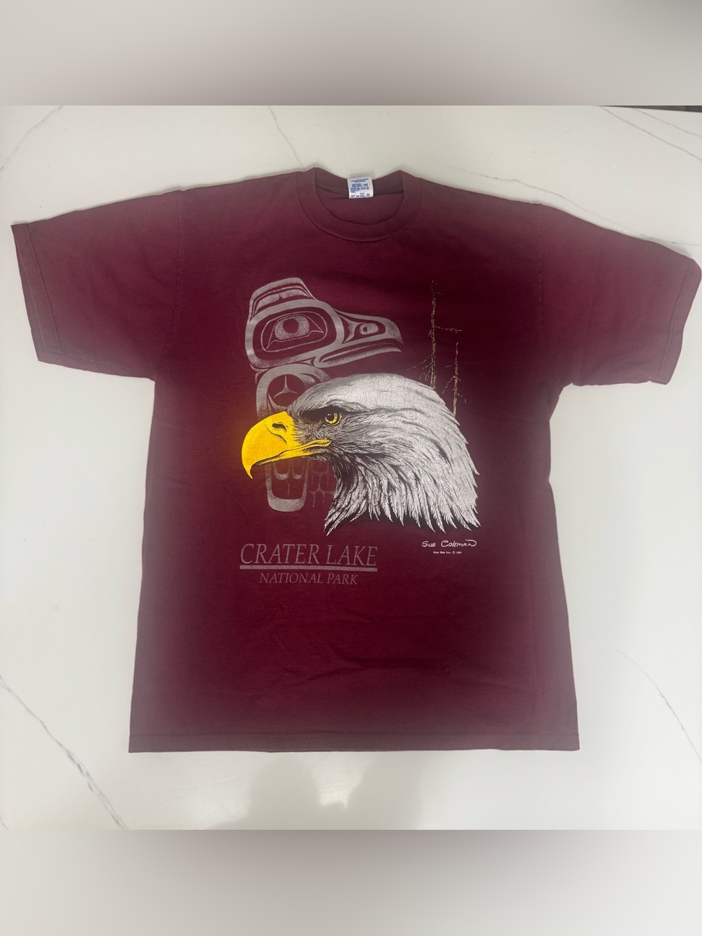 Vintage 1991 Crater Lake National Park Eagle Tee 🦅